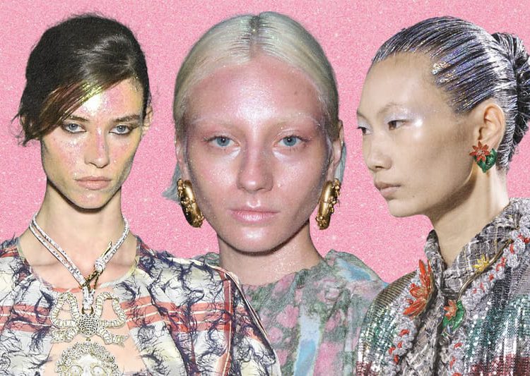 Glitter-Soaked Beauty Looks Ruled the FW26 Runway